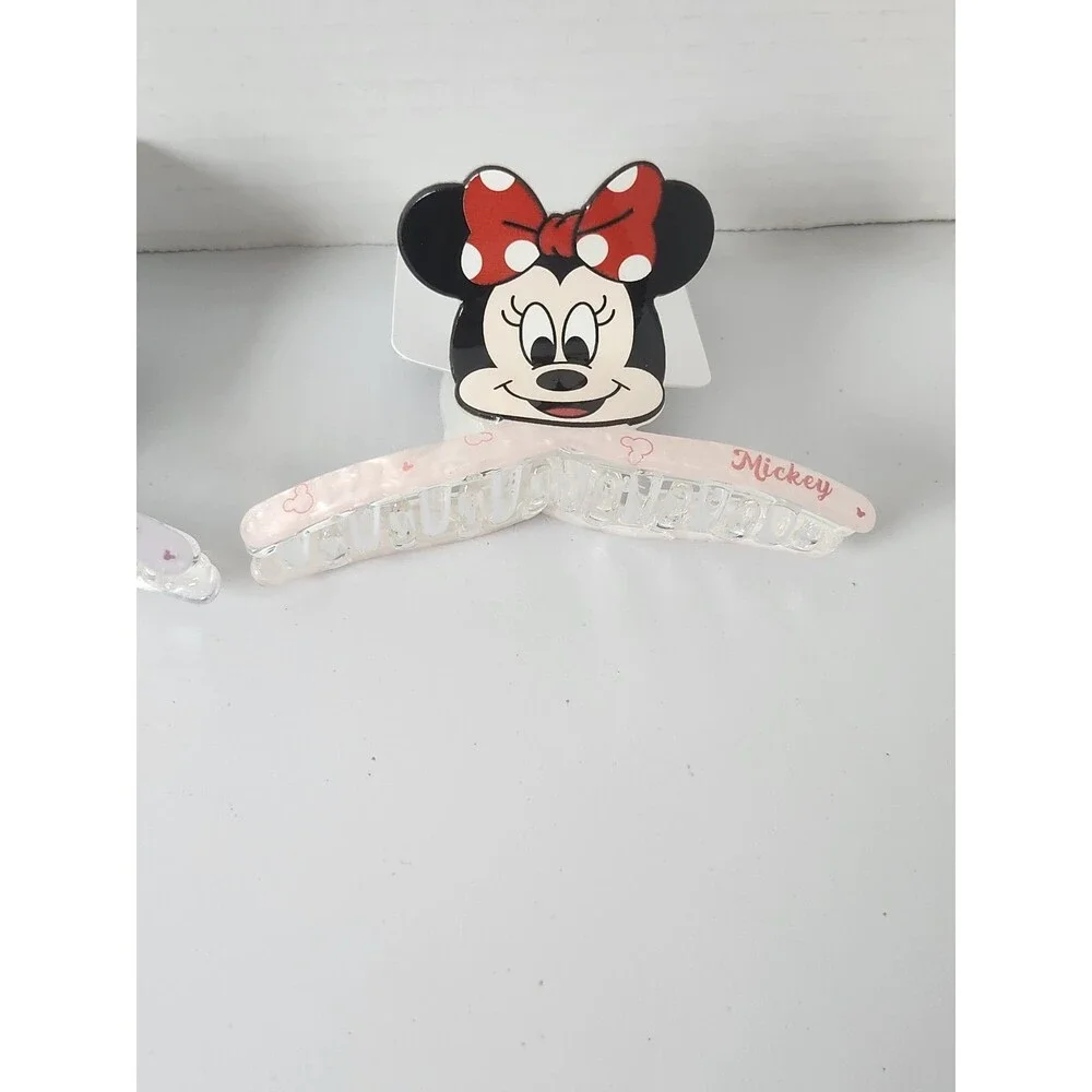 Lot Of 3 Minnie Mouse Claw Hair Clips